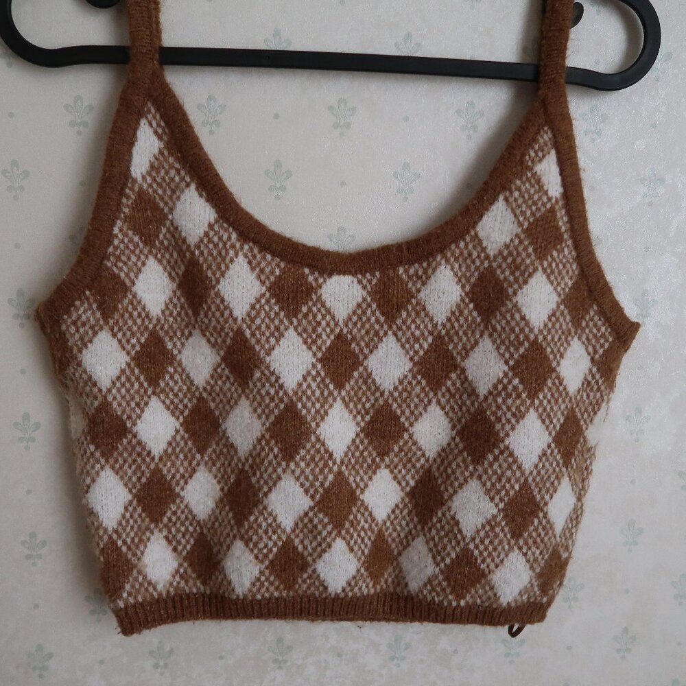 Zara Checkered Bralette Sweater
